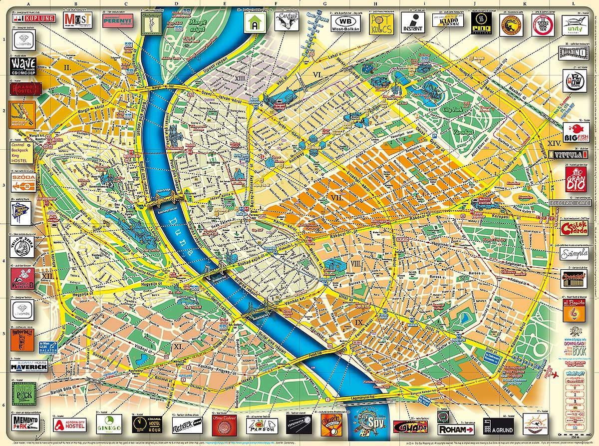 karta gradskog parka u Budimpešti
