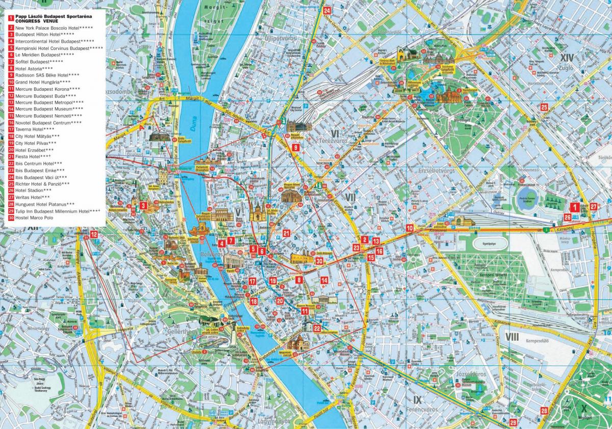 Budimpešta je grad turistička karta