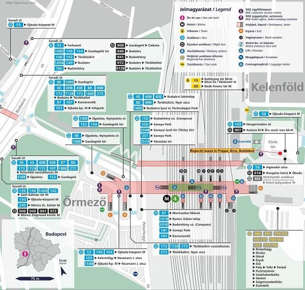 karta za metro u Budimpešti kelenfoe 