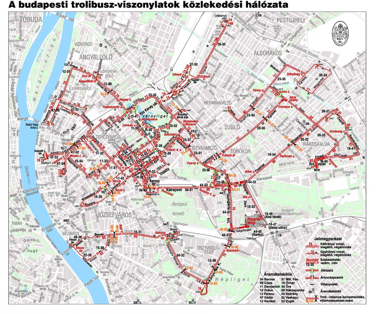karta Budimpešte kolica