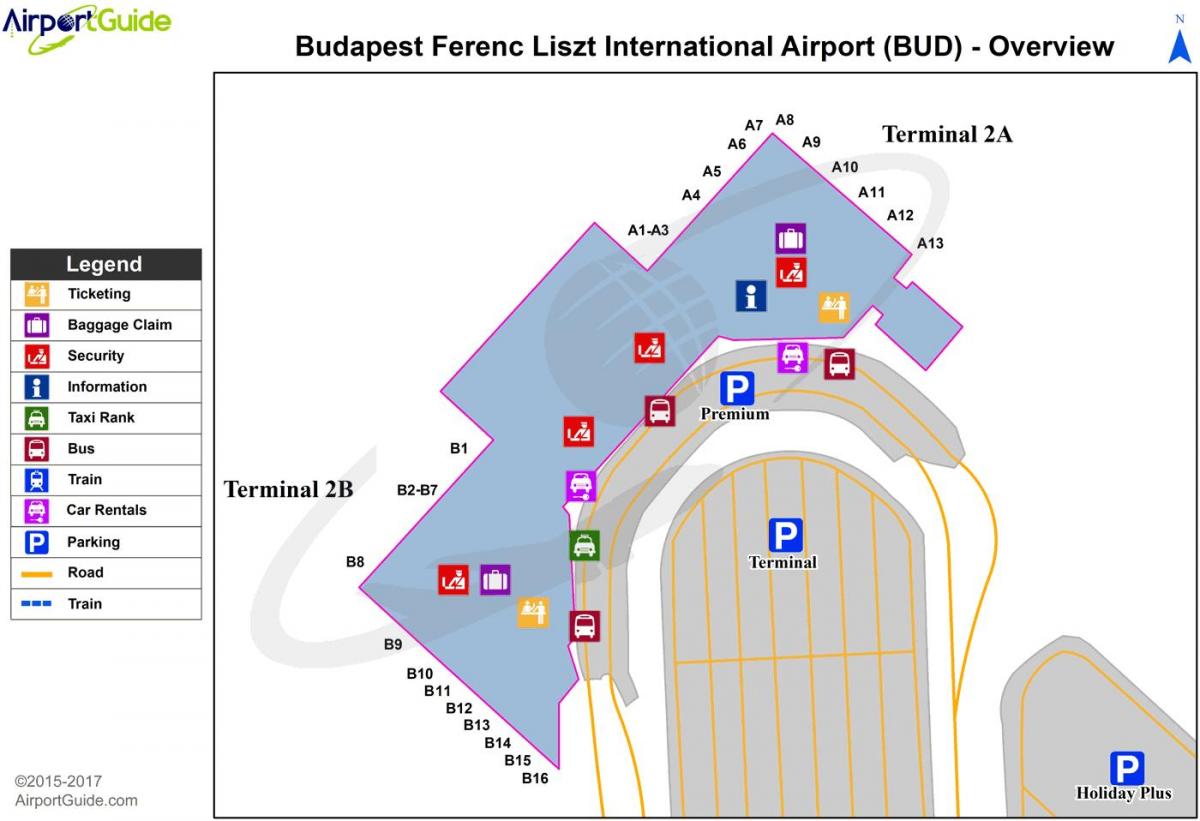 zračna luka u Budimpešti karti terminal 2a