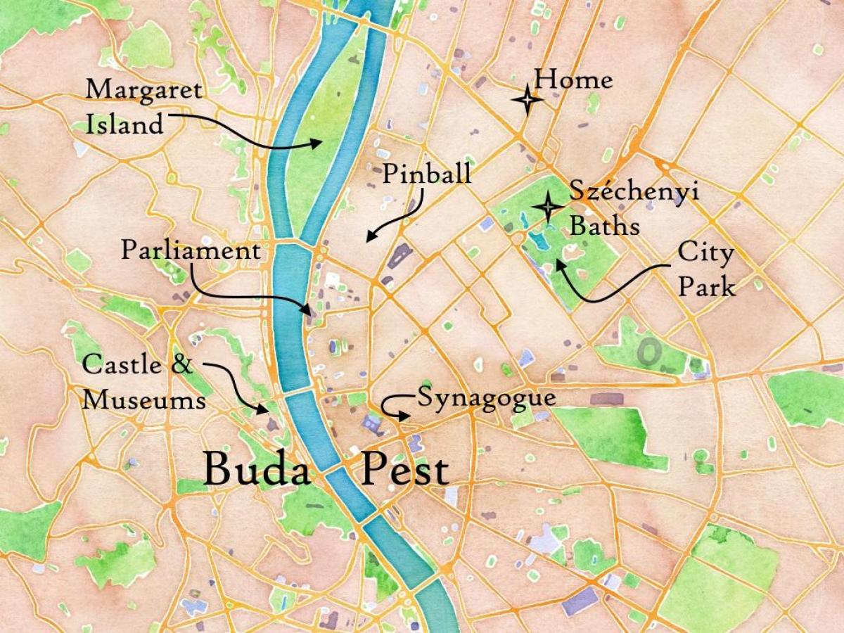 Budimu i Pešti na karti