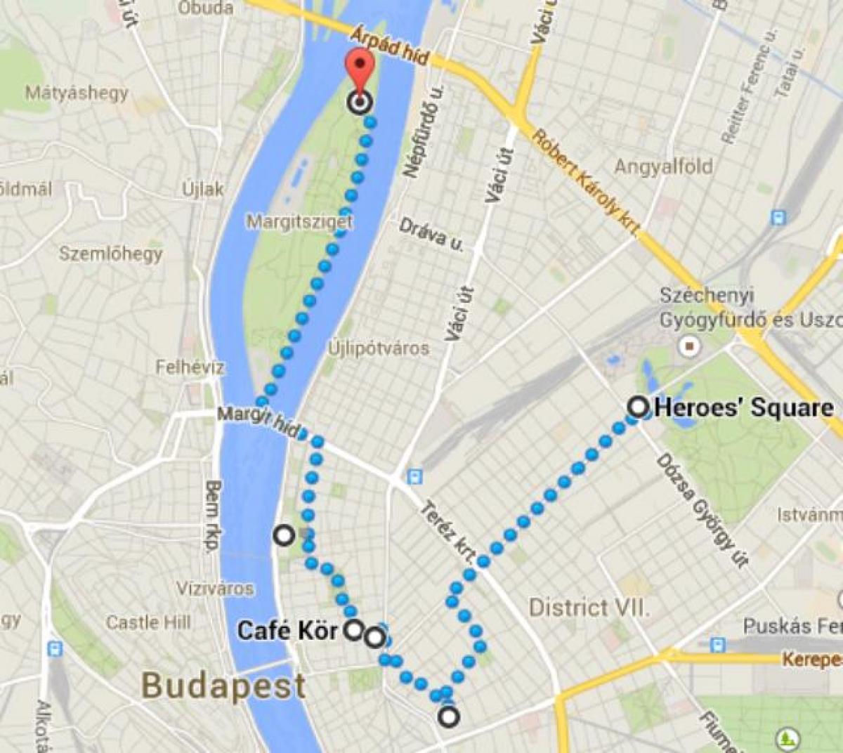 karta trg Heroja u Budimpešti