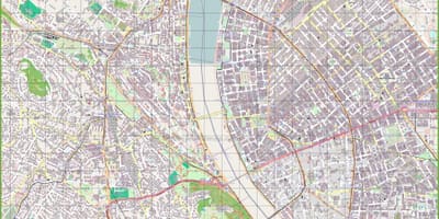 Mapa ulica Budimpešte, Mađarska