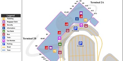 Zračna luka u Budimpešti karti terminal 2a