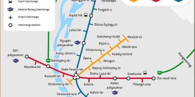 Karta podzemne željeznice u Budimpešti, Mađarska